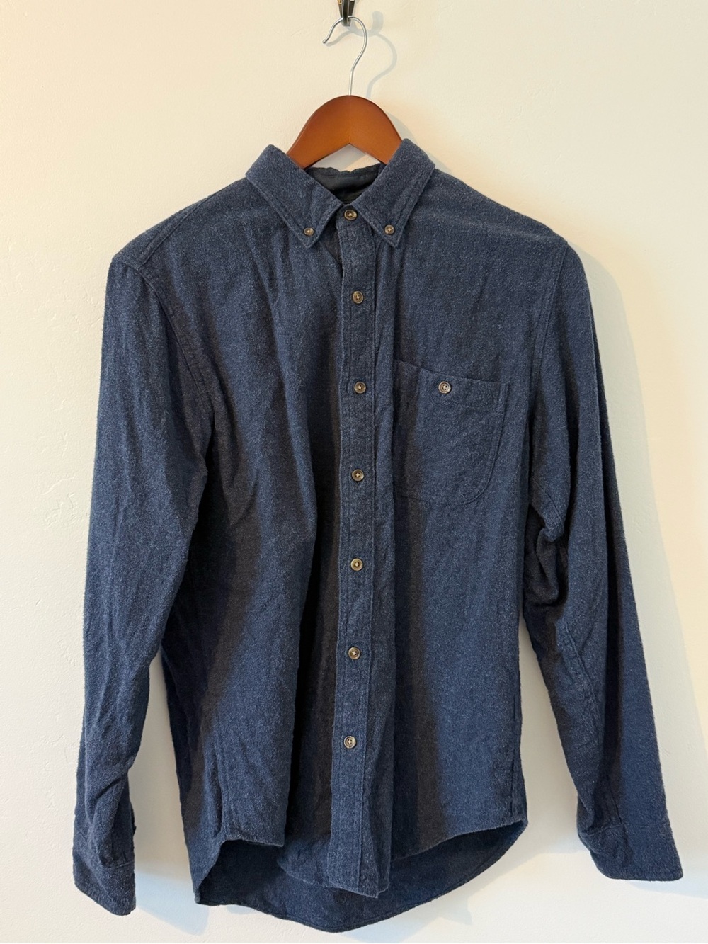 J. Crew Men's Button-Down Shirt in Dark Blue